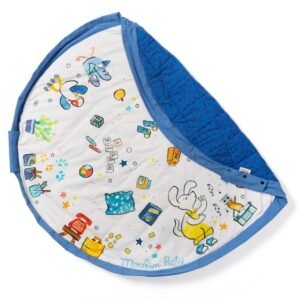 PLAY&GO μαλακό στρώμα παιχνιδιού και τσάντα 2 σε 1 Moulin Roty Puce & Pilou σε μπλε αποχρώσεις