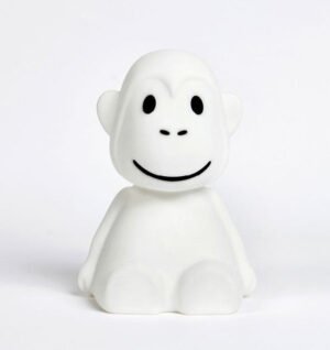 Λευκό φωτιστικό νυχτός Mr Maria Monkey First Light από μαλακή σιλικόνη Μεσαίου Μεγέθους.