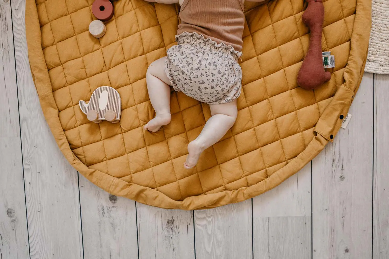 PLAY&GO. Baby play mat made of organic cotton 3-in-1. Mustard Chai Tea - Image 4