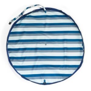 PLAY&GO Outdoor Blue Stripes αδιάβροχο χαλάκι παιχνιδιού - τσάντα 2 σε 1 σε μπλε και πράσινο χρώμα για παραλία και outdoor χρήση.